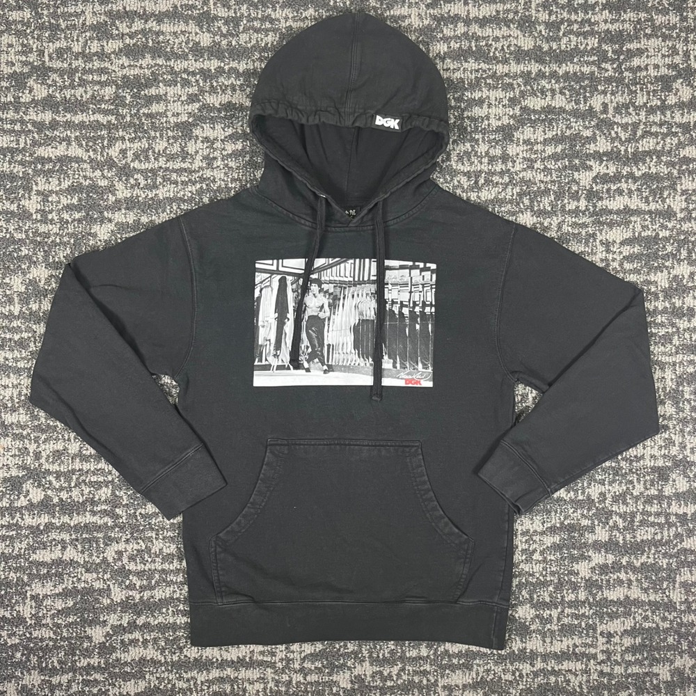 Faded DGK Bruce Lee Graphic Hoodie Mens Small Black Kanji Print Sweatshirt
